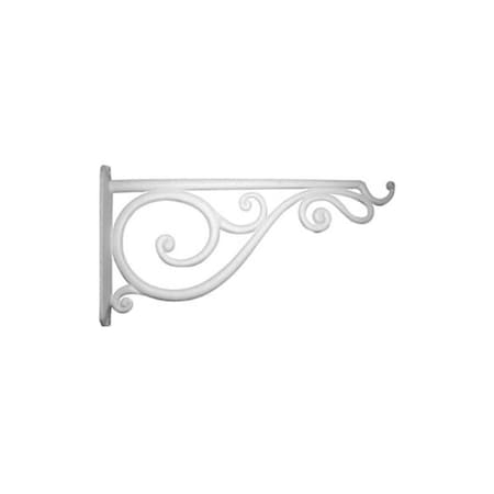 Dare2Decor 14 in. Cast Aluminum Hanging Plant Bracket White Scroll DA3852438